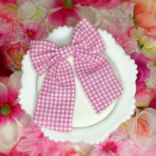 Pink Gingham Bow