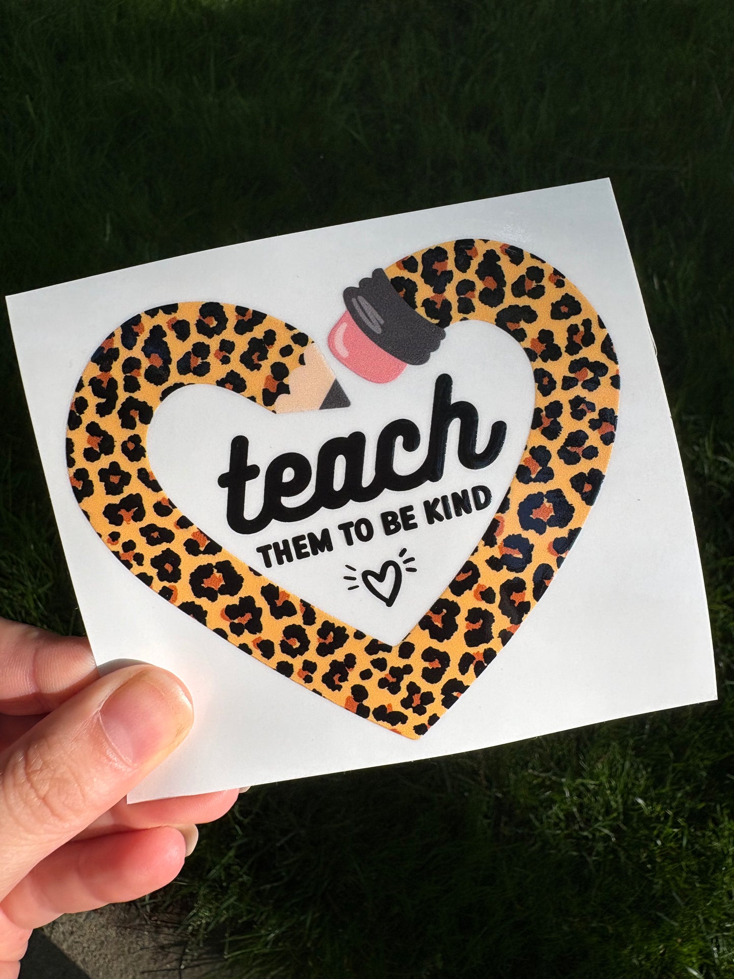 Leopard Teach them to beKind decal