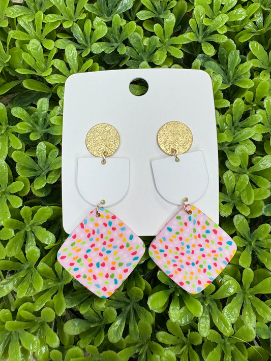 Pink Speckle Dangles