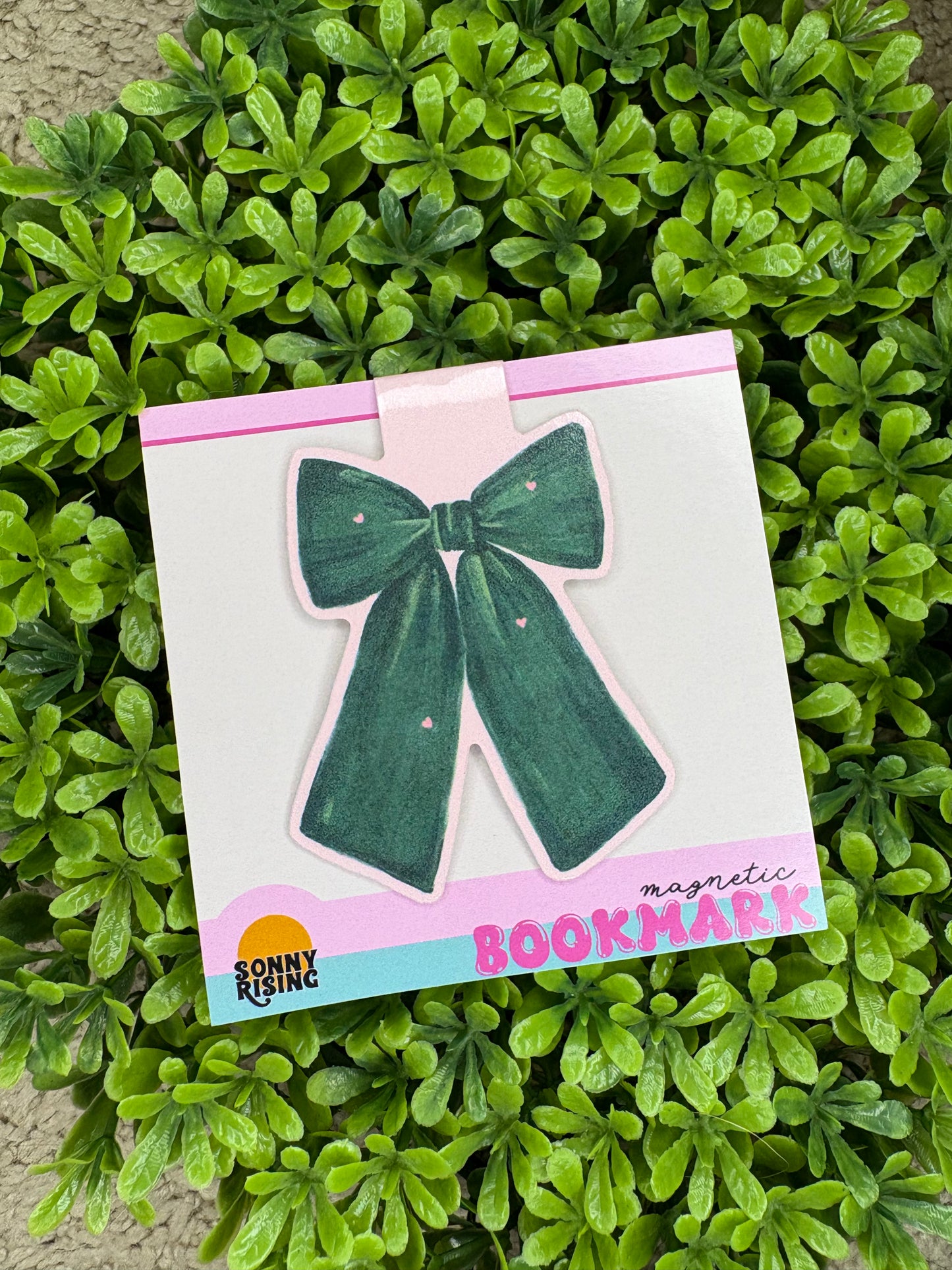 Green Bow Magnetic Bookmark