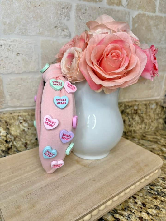 Light Pink Candy Hearts Headband