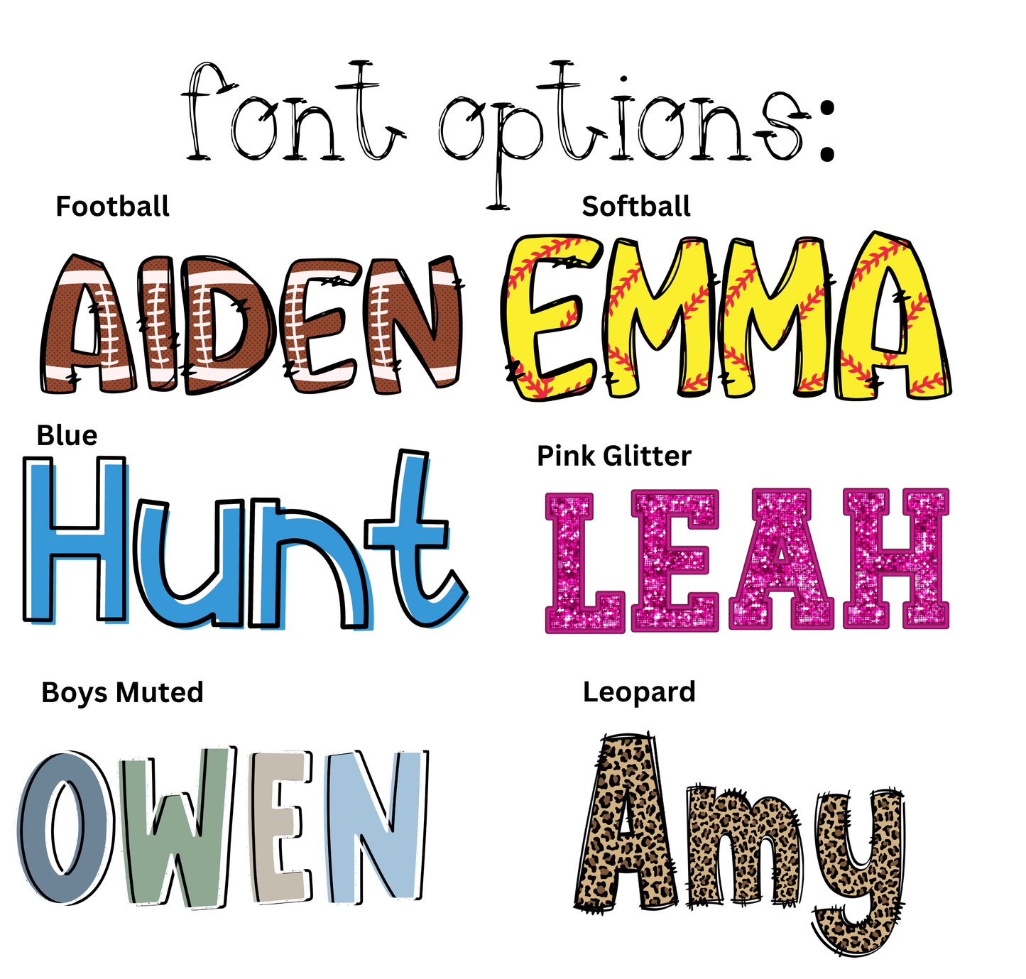 Decal Name Sheet