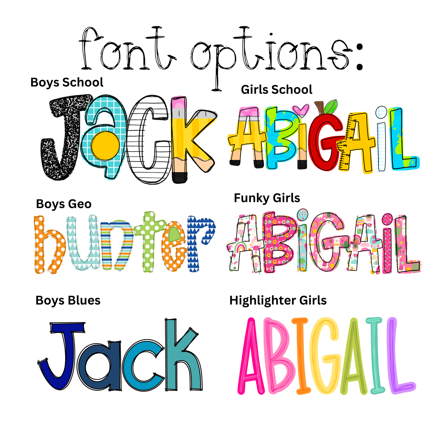 Decal Name Sheet