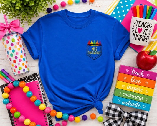 Name Crayon Pocket Tee