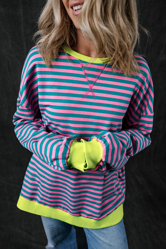 Bright Striped Oversized Pullover