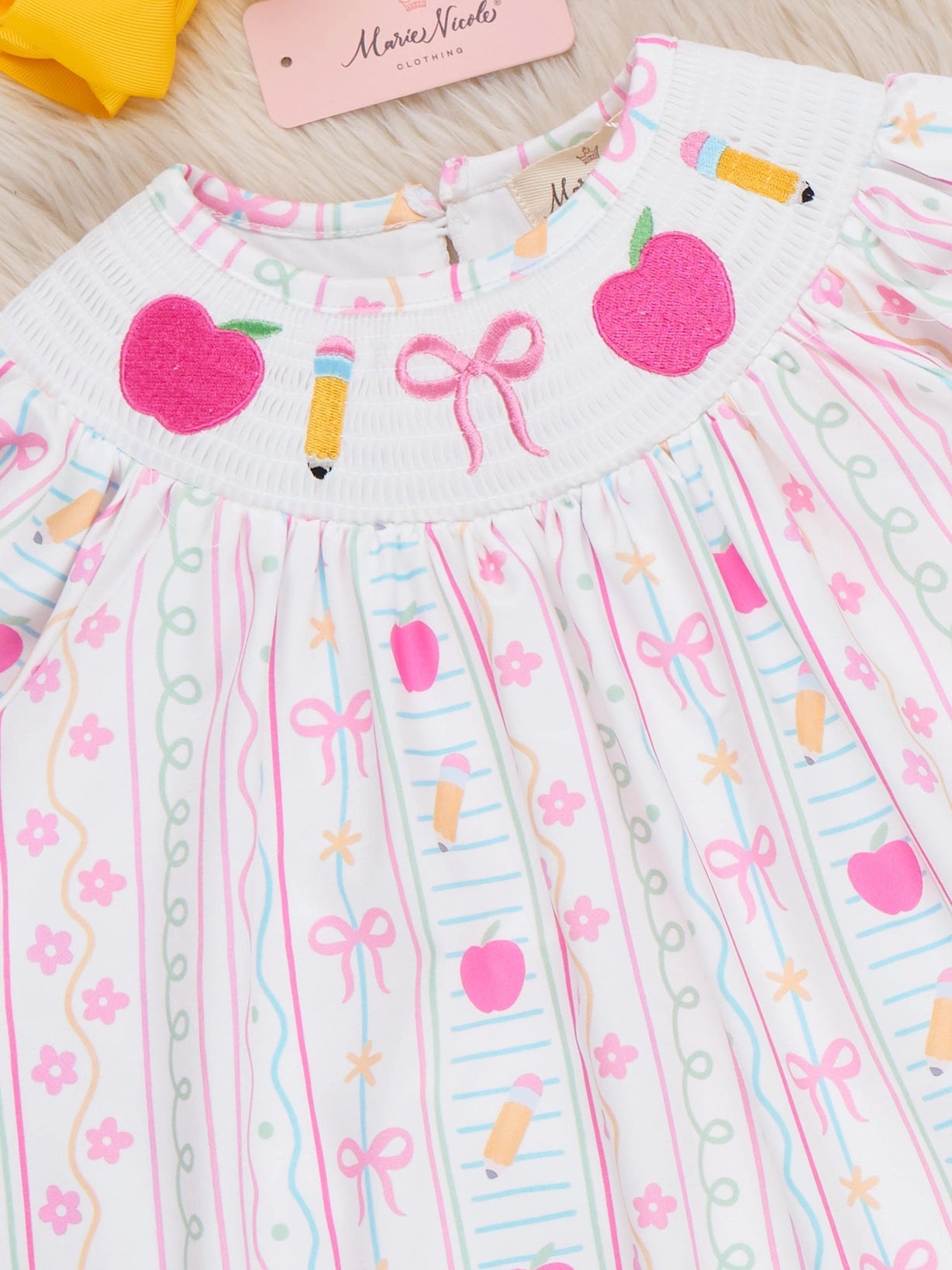 Tiny Learner and Apple Smocked Dress