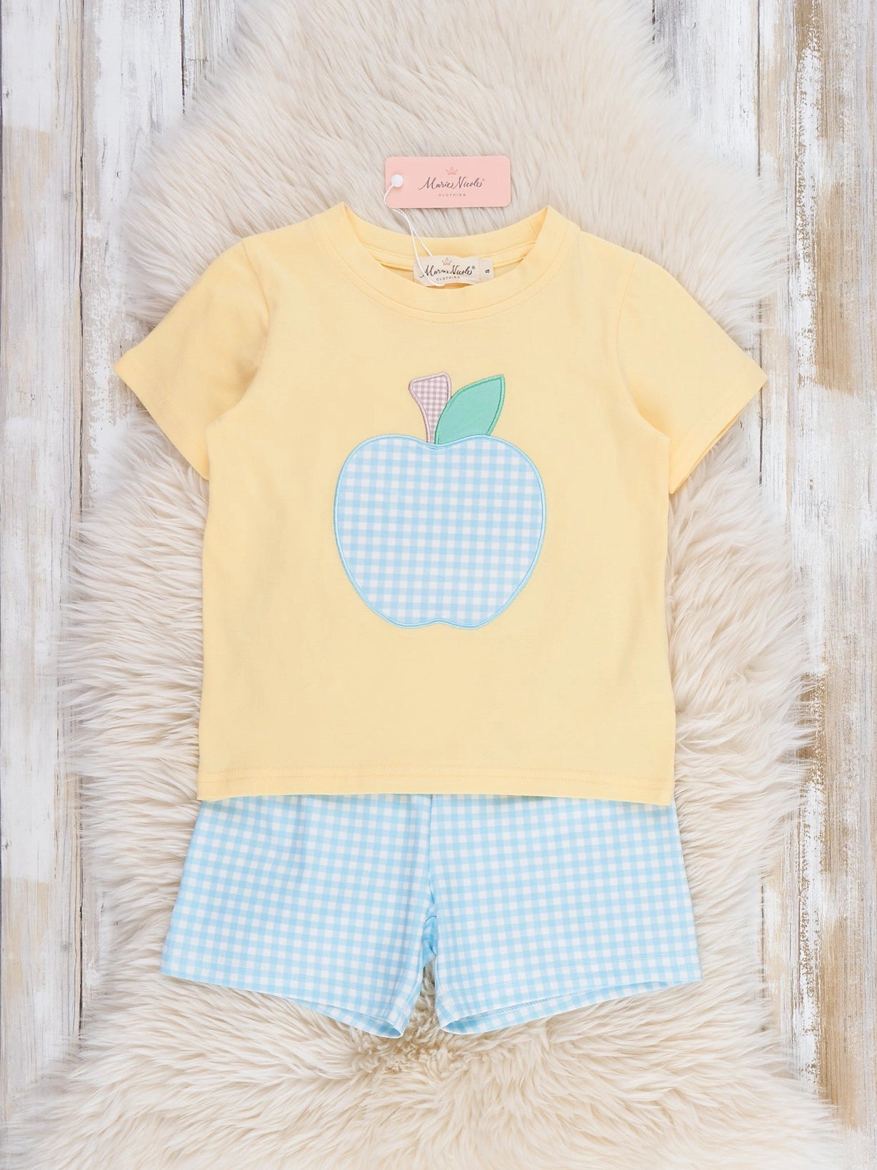 Blue Gingham Apple Set