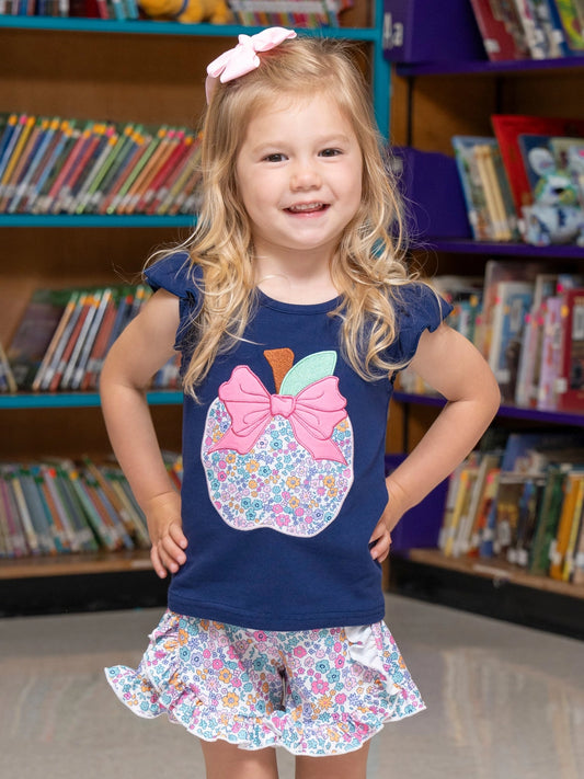 Navy and Floral Apple Set