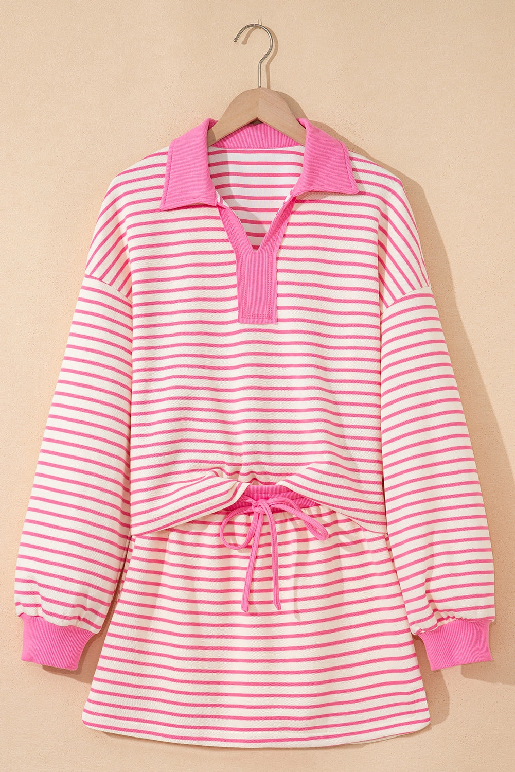Pink Striped Skort Set