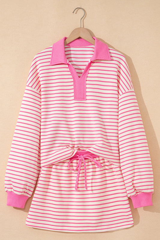 Pink Striped Skort Set