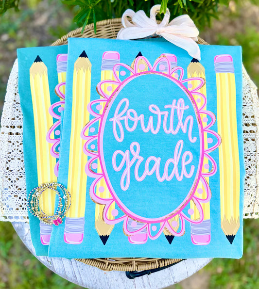 Pink Scalloped Grade Level Tee