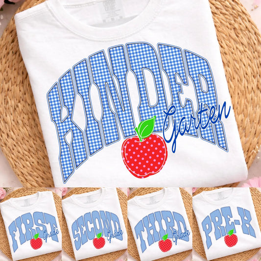 Blue Gingham Grade Level Tee