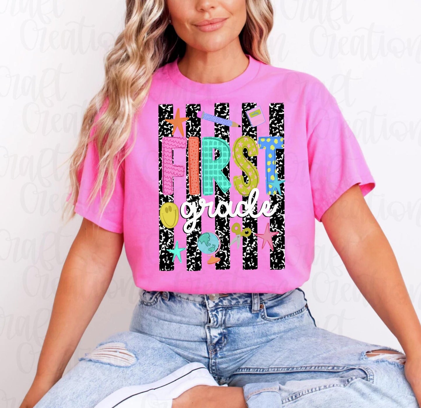 Composition Striped Grade Level Tee