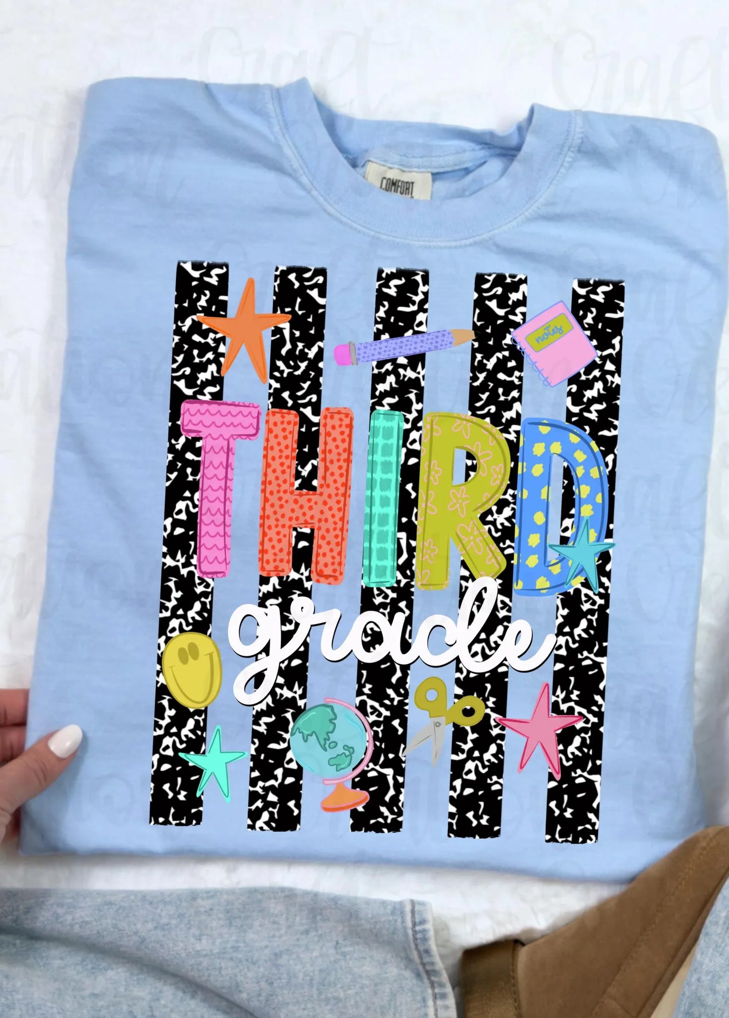 Composition Striped Grade Level Tee