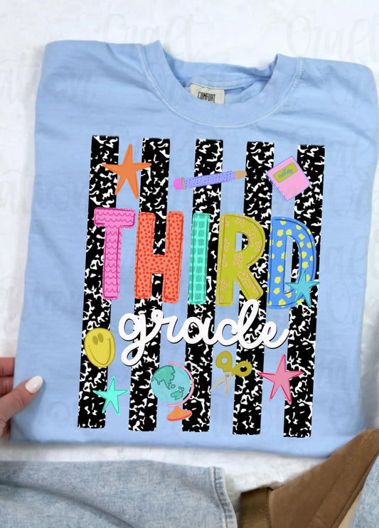 Composition Striped Grade Level Tee