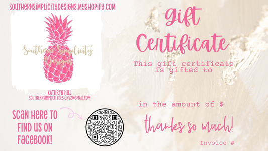 Southern Simplicity Designs Gift Card